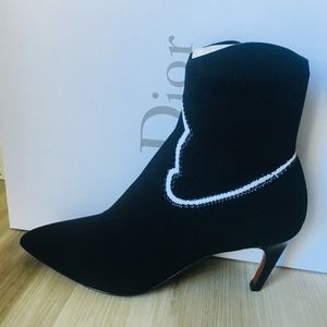 New Authentic Christian Dior Ankle Boot in black and white